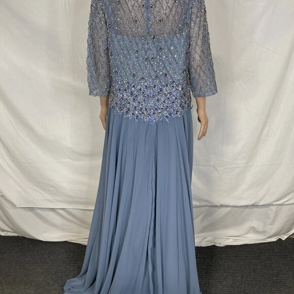 NEW MARSONI Women’s Beaded Gown Blue Size 16 - Picture 2 of 7